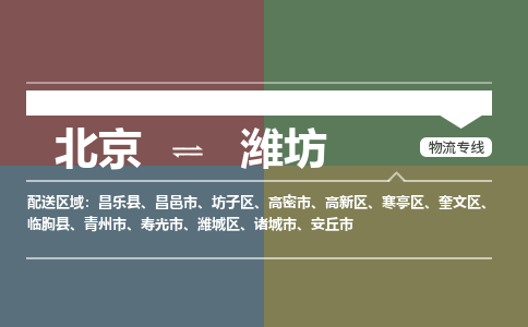 北京到潍坊物流公司-山东专线诚信经营「全境辐射」