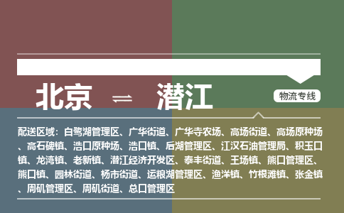 北京到潜江物流公司-湖北专线上门提货「全境辐射」