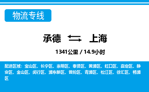 承德到上海物流公司-上海专线保价运输「全境直达」